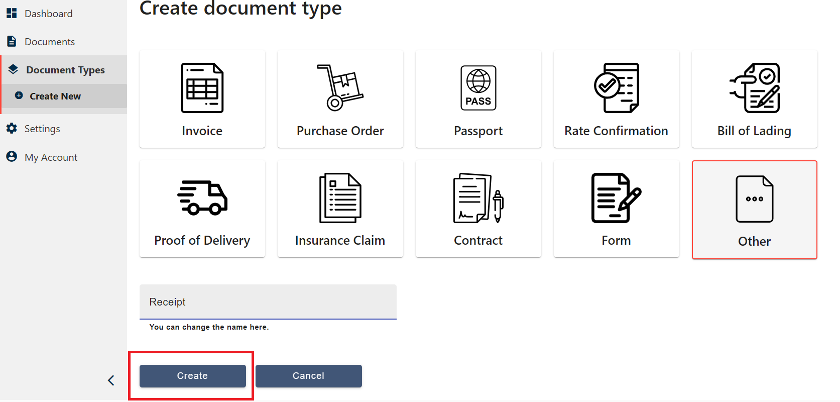 custom Document Type